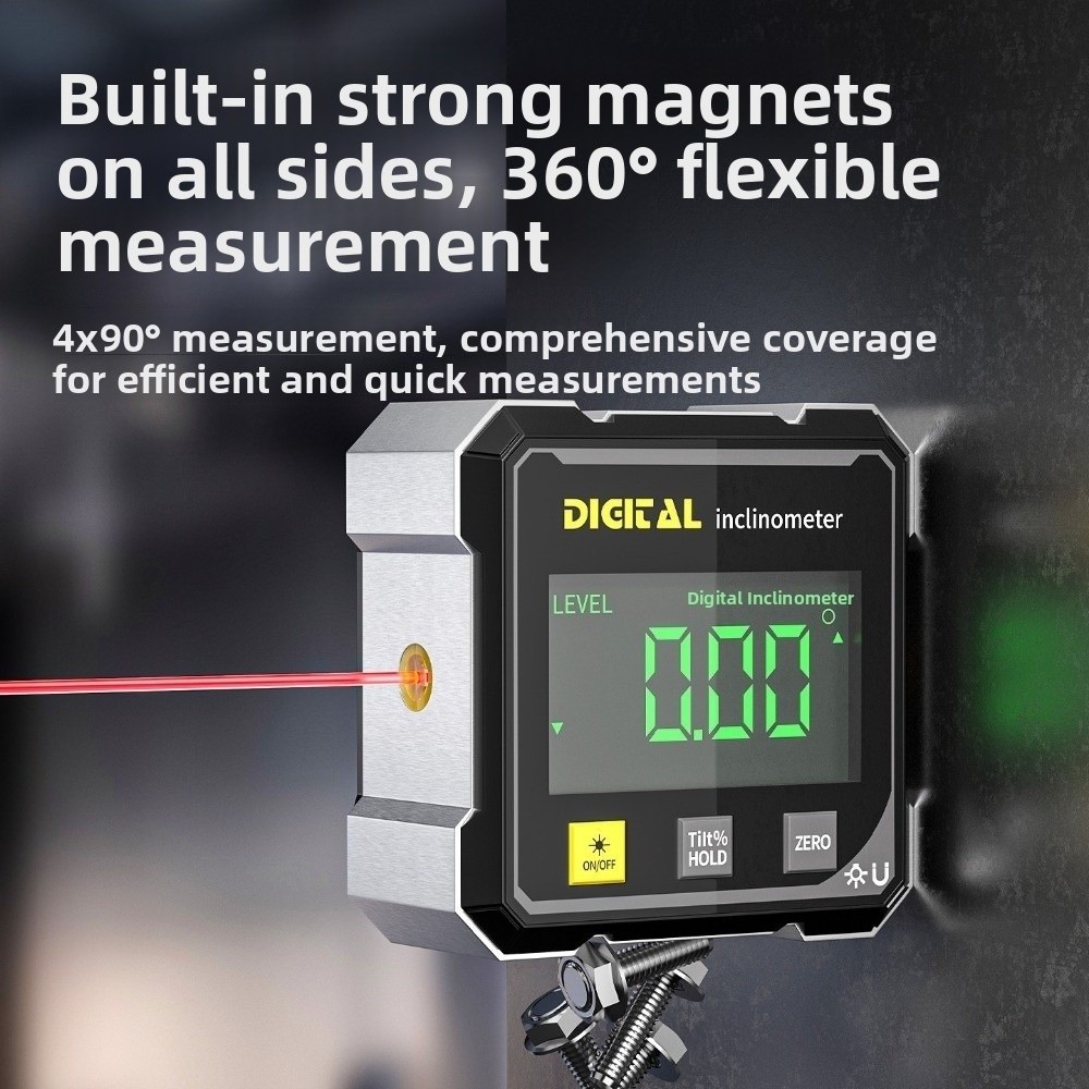 Industrial Laser Alignment - Four Sided Display Angle Gauge Digital